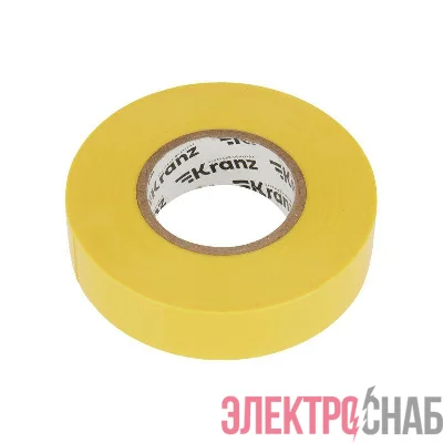 Изолента ПВХ профессиональная 0.18х19мм 20м желт. (уп.10шт) Kranz KR-09-2802
