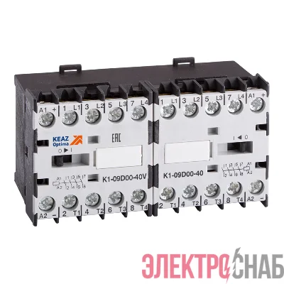 Мини-контактор реверсивный OptiStart K1W-09D00-40MC кат. 230В AC КЭАЗ 117142