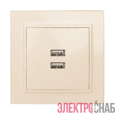 Розетка USB 2-м СП Минск 2.1А беж. EKF ERR-2USB-200