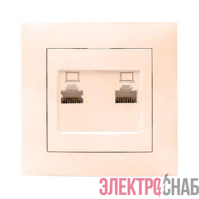 Розетка компьютерная 2-м СП Валенсия RJ45 крем. PROxima EKF EWK02-035-20
