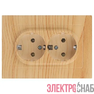 Розетка 2-м СП Accent 6-205-11 16А IP20 250В 2P+E Schuko AL/CU сосна Intro Б0063504