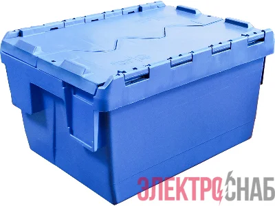 Ящик 400х300х222 сплошной, с крышкой  синий SPKM 4320-1 SPKM 4320-1