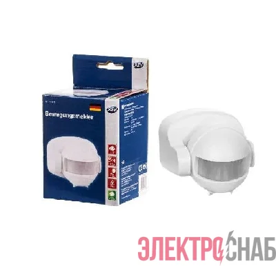 Датчик движения 110 град. 1000Вт IP44 бел. REV 15288 0