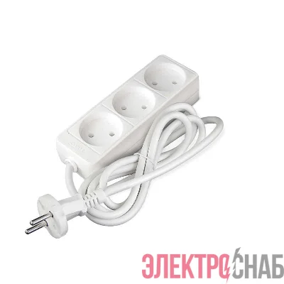 Удлинитель 3х1.5м без заземл. 10А IP20 2.2кВт ПВС Союз 481S-1301