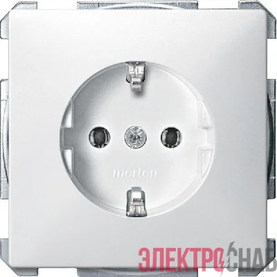 Механизм розетки 1-м СП Merten 16А IP20 с заземл. без защ. шторок полярн. бел. SchE MTN2301-4019