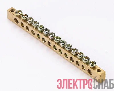 Шина нулевая 14 групп/крепеж по краям 6х9мм DEKraft 32004DEK