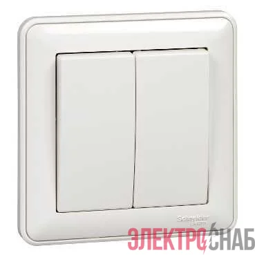 Выключатель 2-кл. СП W59 10А IP20 10AX в сборе бел. SE VS510-252-18