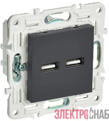 Розетка USB A+A 3.1А SKANDY SK-R15G графит IEK SK-U21-D31-K53
