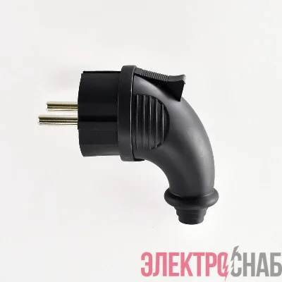 Вилка угловая 16А 2P+PE 220-240В IP44 каучук LEZARD 106-0400-0108/108