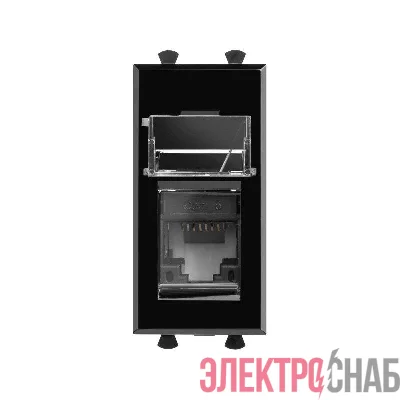 Розетка компьютерная 1мод. Avanti "Черный квадрат" RJ45 кат.6 модульная DKC 4402291