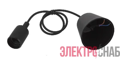 Патрон пластиковый Е27 с подвесом черн. Эра Б0048039