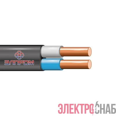 Кабель ВВГ-П 2х1.5 Ч (бухта 100м) (м) ЭлПром НТ000002962