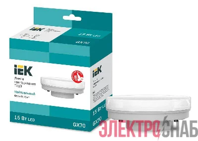 Лампа светодиодная 15Вт T110 таблетка 4000К нейтр. бел. GX70 230В IEK LLE-T110-15-230-40-GX70