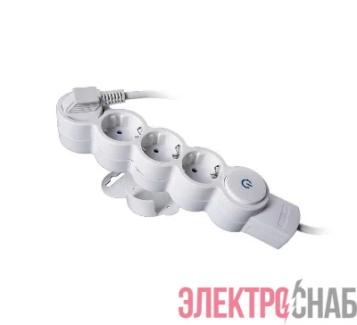 Удлинитель 4х3м с заземл. 10А IP20 ПВС 3х0.75 с выкл. защ. шторки REV 32014 4