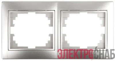Рамка 2-м СП Plano 1-502-03 гор. алюм. Intro Б0030094