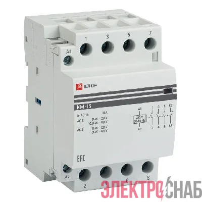 Контактор модульный КМ 16А 3NО+NC (3 мод.) EKF km-3-16-31