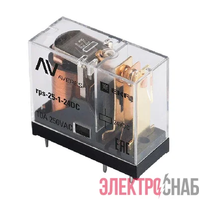 Реле промежуточное РП slim 25/1 10A 24В DC AVERES EKF rps-25-1-24DC
