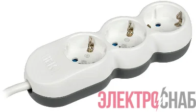 Удлинитель 3х3м с заземл. 16А IP20 Uno У03 2P+PE 250В 3х1.5 IEK WYP53-16-03-03-Z