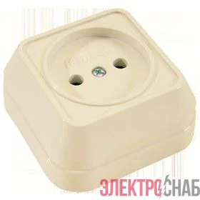 Розетка 1-м ОП 16А IP20 квадрат. без заземл. крем. Makel 45202