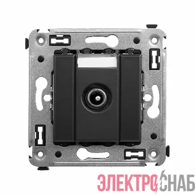 Розетка телевизионная проходная TV СП Avanti "Черный матовый" DKC 4412513