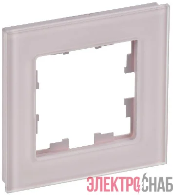 Рамка 1-м BRITE РУ-1-2-Бр стекло розовый матов. IEK BR-M12-G-31-K14