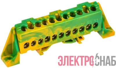Шина PE &quot;земля&quot; в комб. изол. &quot;Стойка&quot; 6х9-11-ЖЗ TEKFOR IEK TF-NN10-11-DP-K52
