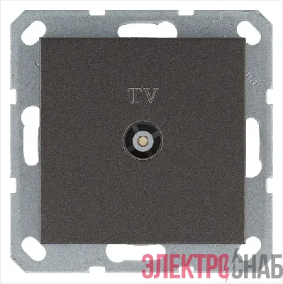 Розетка телевизионная оконечная TV Ф9.5мм механизм мокко Jasmart G6001Z