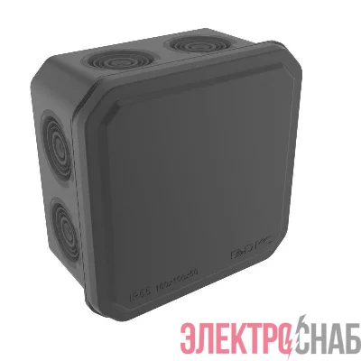 Коробка ответвительная с 8+2 кабельными вводамиd25/20мм IP55 100х100х50мм черн. DKC 53800B