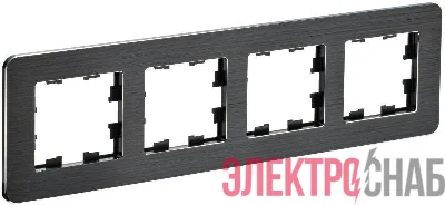 Рамка 4-м BRITE РУ-4-1-Бр метал. черн. RE AL IEK BR-M42-M-21-K02