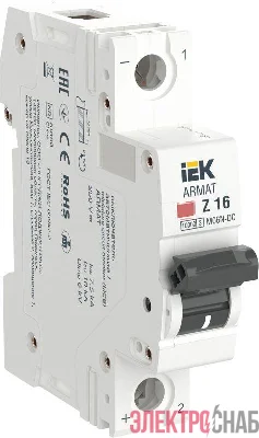 Выключатель автоматический модульный 1п Z 16А M06N-DC ARMAT IEK AR-M06N-1-Z016DC