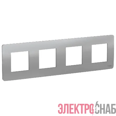 Рамка 4-м UNICA STUDIO алюм. SchE NU200830