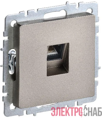 Розетка компьютерная СП RJ45 кат.5E BRITE РК10-БрШ механизм шампань IEK BR-K10-1-K37