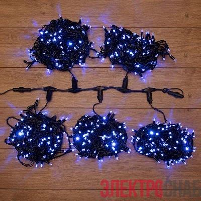 Гирлянда светодиодная "LED ClipLight" 5 нитей х20м 665LED син. 50Вт 24В IP65 трансф. в компл. Neon-Night 323-503
