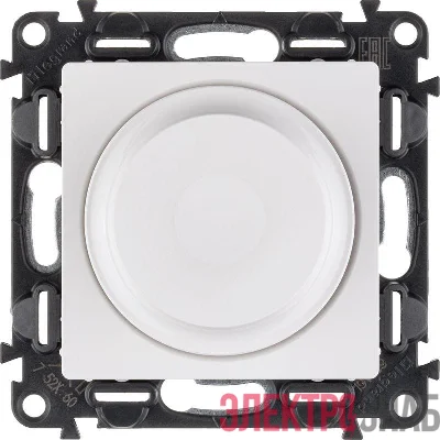 Механизм светорегулятора Valena Life 300Вт универс. с поворотн. ручкой без нейтрали с лицев. панелью бел. Leg 752460