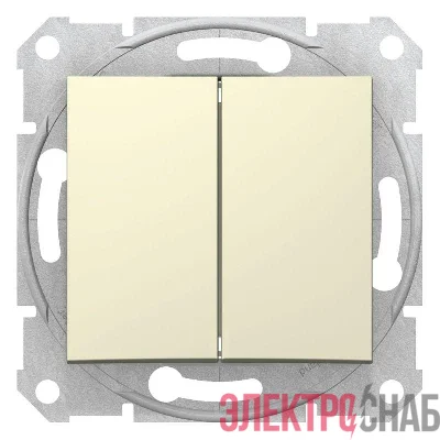 Переключатель проходной 2-кл. СП Sedna 10А IP20 (сх. 6+6) 250В механизм беж. SchE SDN0600147