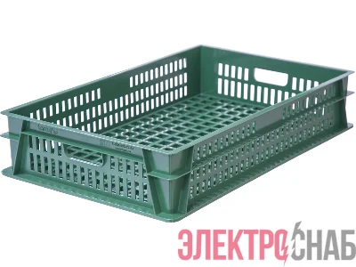 Ящик 740х465х145 перфорированный  зелёный 404-Т 404-Т
