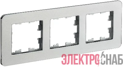 Рамка 3-м BRITE РУ-3-1-Бр метал. алюм. RE IEK BR-M32-M-01-K47