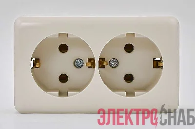 Розетка 2-м ОП VIOLA с заземл. крем. LEZARD 751-0300-127