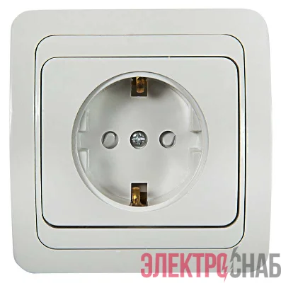 Розетка 1-м CLASSICO защ. шторки с заземл. 2028x бел. ASD / IN HOME 4690612000978