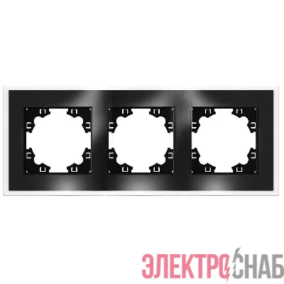 Рамка 3-м Афина стеклянная графит UNIVersal 2256