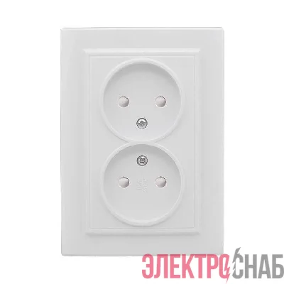 Розетка 2-м СП Минск 10А IP20 без заземл. защ. шторки бел. Basic EKF ERR10-102-100