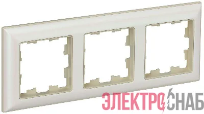 Рамка 3-м BRITE РУ-3-Бр беж./жемчуж. IEK BR-M32-12-1-K10