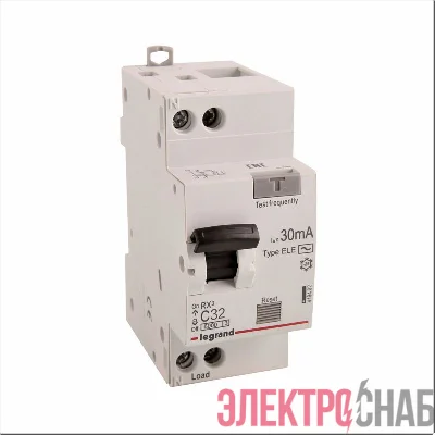 Выключатель автоматический дифференциального тока 2п (1P+N) C 32А 30мА тип AC 6кА RX3 ИЭК Leg 419402