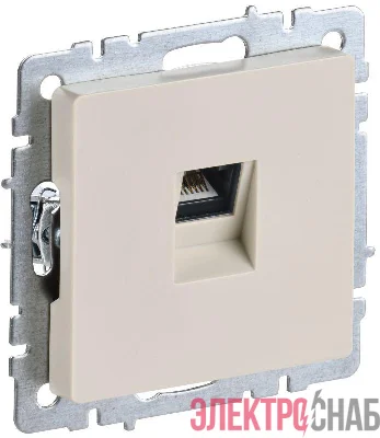 Розетка компьютерная СП RJ45 кат.5E BRITE РК10-БрКр механизм беж. IEK BR-K10-1-K10