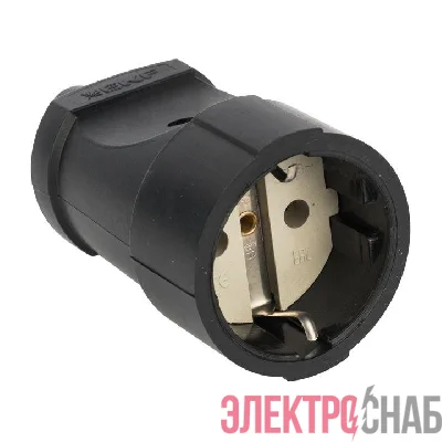 Гнездо штепсельное с заземл. черн. 16А 250В EKF ASG16-30
