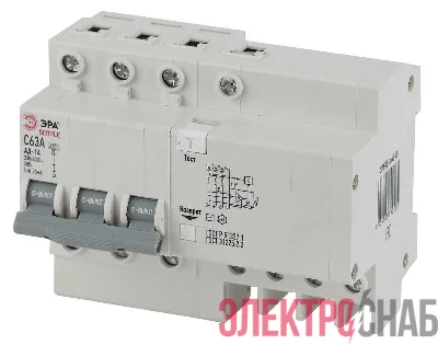 Выключатель автоматический дифференциального тока 3P+N 32А 30мА тип AC SIMPLE-mod-38 х-ка ЭРА Б0039296