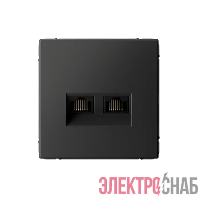 Розетка компьютерная 2-м ArtGallery RJ45 + RJ45 кат.5E механизм базальт SE GAL001485