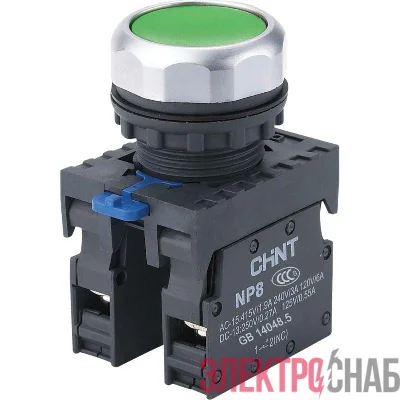 Кнопка управления NP8-11BN/3 без подсветки зел. 1НО+1НЗ IP65 (R) CHINT 667113