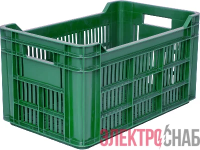 Ящик 500х300х264 с перфорацией  зелёный 112 112
