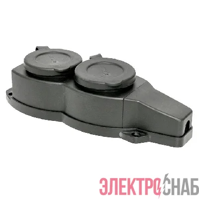 Колодка 2-м 16А IP44 2P+PE 230В с защ. крышками каучук Basic EKF RPS-018-16-230-44